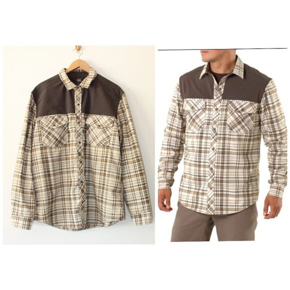 REI Riverstone Men's Flannel Shirt Button Up Size XL Brown Cowboy Long sleeves - Picture 1 of 12